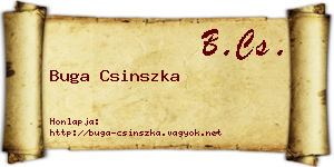 Buga Csinszka névjegykártya